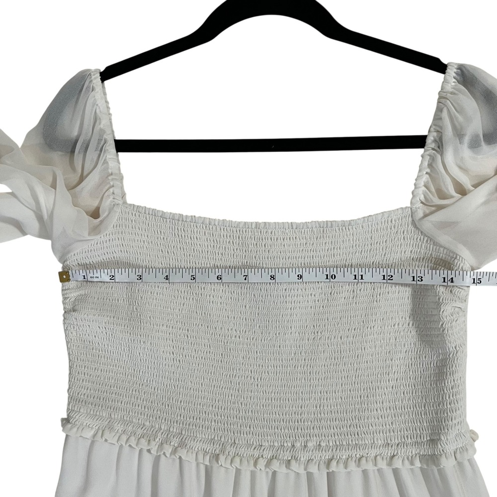 Aritzia Wilfred Tempest White Chiffon Long Sleeve Mini Dress XL Bridal Wedding - Picture 9 of 11